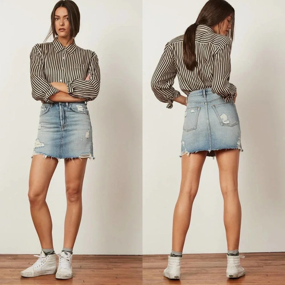 Boyish The Corey Denim Skirt in Dr. Strangelove Wash Size 23